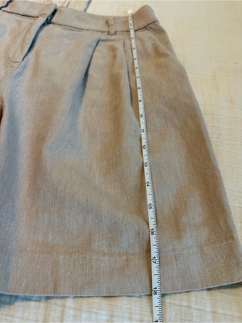 LOFT Beige Pleated Linen-Blend Shorts Women’s Size 4 - Picture 9 of 10
